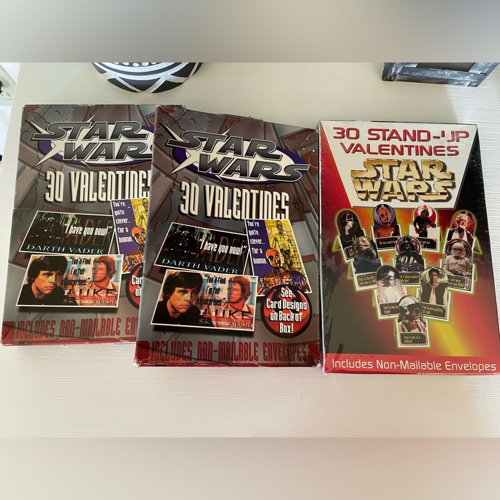 30 STAR WARS VALENTINES DAY CARDS New Hope Empire Return Jedi Luke Leia 1998 NEW